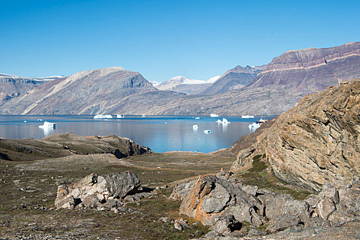 山,风景,格陵兰
