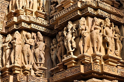 人,雕塑,庙宇,克久拉霍,印度,世界遗产