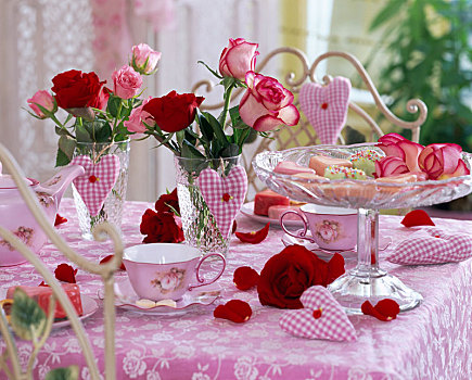 粉色,玫瑰,花格布,心形,马具