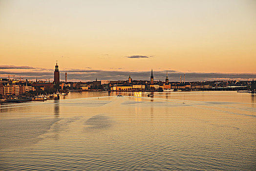 斯德哥尔摩,城市,日落,瑞典