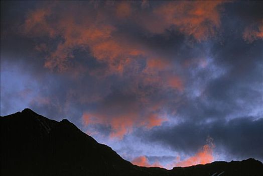 山,峭壁,黎明前,天空