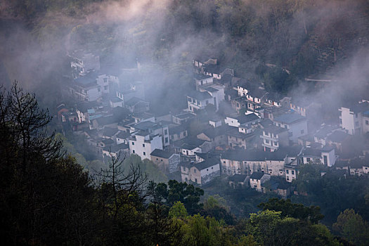 石潭,云海,安徽,山沟,油菜花,风光,壮观,气候,环境,仙境,诱惑,秀美,俯瞰,村庄