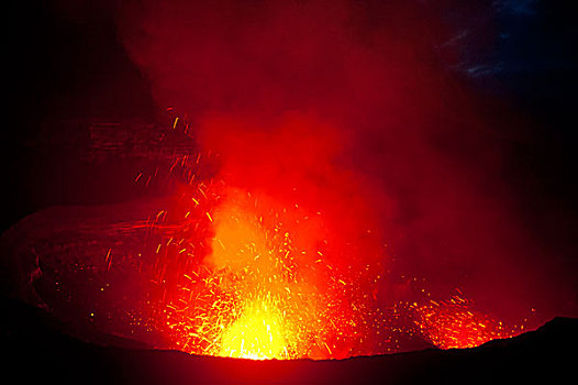 火山,喷发,岛屿,瓦努阿图,南太平洋