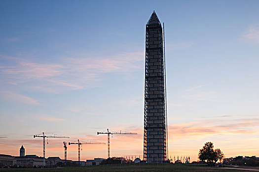 美国,华盛顿特区,华盛顿纪念碑,黎明