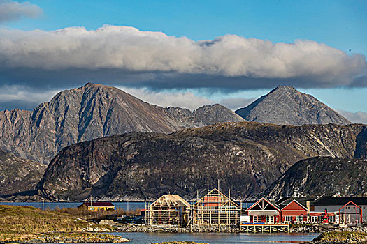 风景,岛屿,秋天,北极,挪威