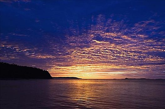 日落,上方,海洋,苏拉威西岛,印度尼西亚