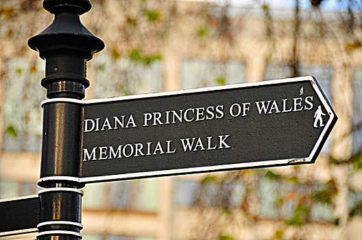 标识,公主,威尔士,纪念,靠近,骑士桥街区,伦敦,英格兰,英国,欧洲