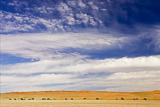荒漠景观,下方,生动,蓝色,白色,天空,边缘,纳米布沙漠,纳米比亚,非洲