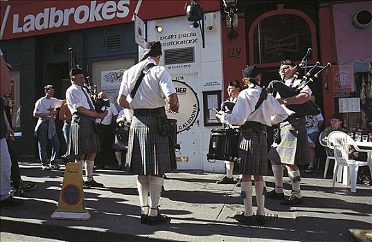 男人,苏格兰式短裙,风笛手,乐队,风笛,音乐人,苏格兰,英国,欧洲