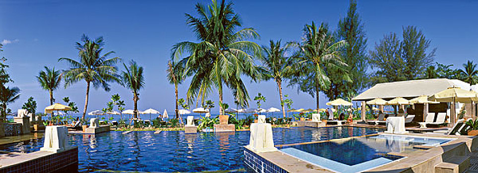 游泳池,禁止,酒店,海滩,安达曼海,泰国,亚洲