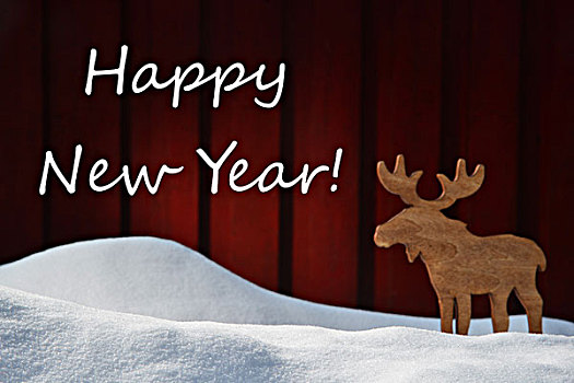 圣诞贺卡,新年快乐,雪,驼鹿
