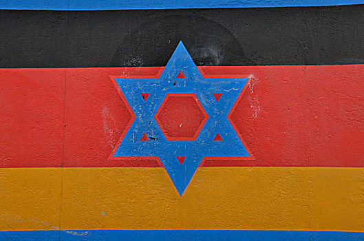 壁画,德国,旗帜,星,残留,柏林,墙壁,东方,画廊,欧洲