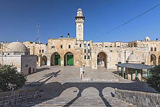 尖塔,清真寺,老,耶路撒冷,风景,拱形,寺庙,以色列
