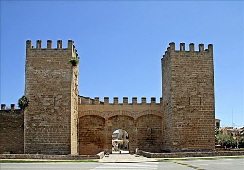 城门,城墙,历史,城镇中心,马略卡岛,巴利阿里群岛,西班牙,欧洲