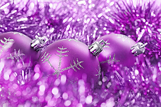 背景,紫色,圣诞节,彩球,闪亮装饰物