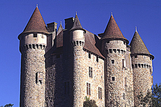 法国,奥弗涅,城堡,15世纪,山谷