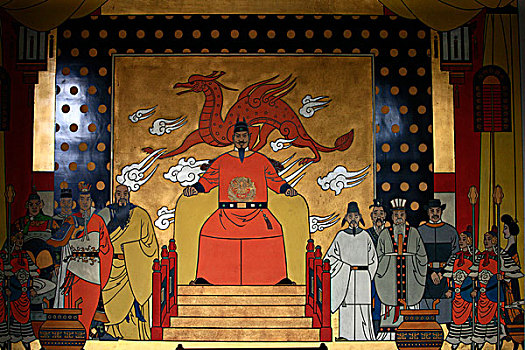 杭州钱王祠壁画成就王业