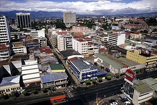 天际线,圣荷塞,全景,建筑,首都,哥斯达黎加,中美洲