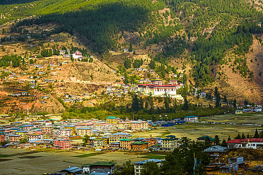 风景,不丹,山谷,喜玛拉雅,区域,亚洲