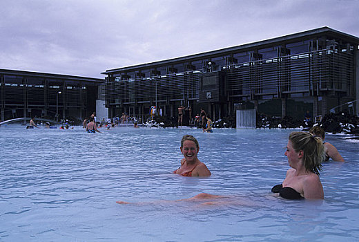 冰岛,靠近,雷克雅未克,蓝色泻湖,热,区域,水疗,人,放松,水池