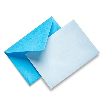 蓝色,信封,卡片