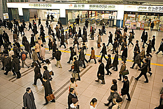 通勤,品川站,东京,日本
