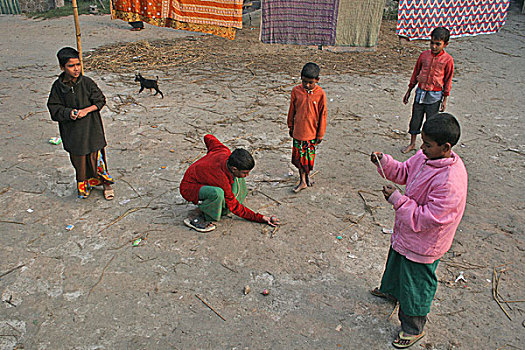 孩子,玩,上面,旋转,游戏,孟加拉,世界,宽,只有,乡村,中产阶级,流行,群体