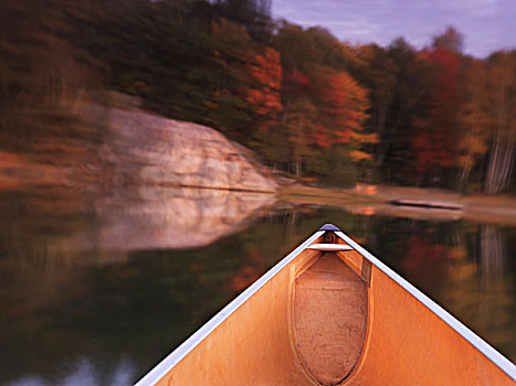 独木舟,乔治湖,秋天,基拉尼省立公园,安大略省,加拿大