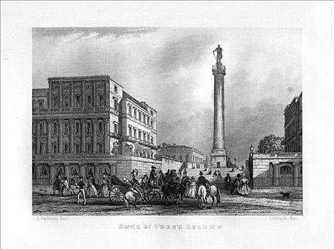 公爵,柱子,伦敦,19世纪,艺术家,木头
