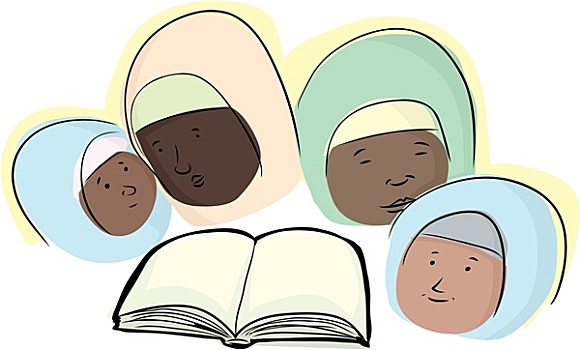 穆斯林,女人,书本