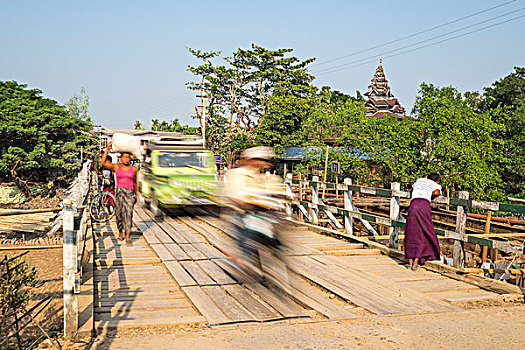 交通,桥,地区,若开邦,缅甸,亚洲