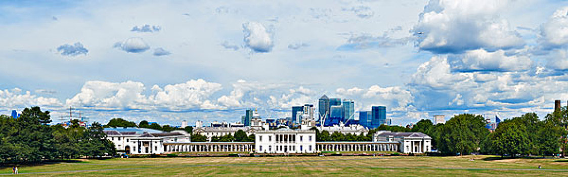 全景,城市,伦敦,后面,国家,海事博物馆,格林威治公园