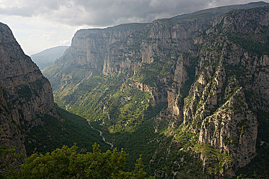 风景,巨大,石灰石,峡谷,国家,公园,伊庇鲁斯,希腊,欧洲