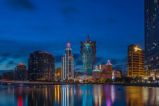 澳门葡京湾夜景