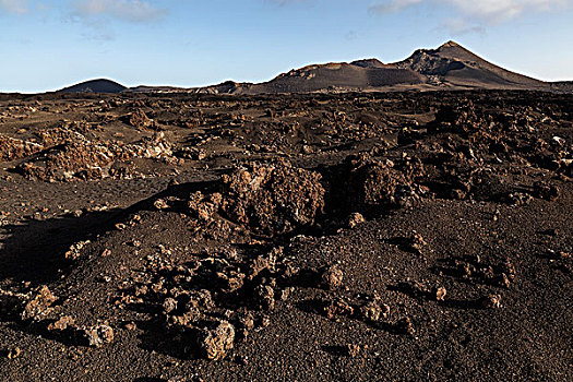 熔岩原,火山,火山地貌,蒂玛法雅国家公园,兰索罗特岛,加纳利群岛,西班牙,欧洲