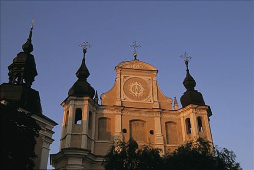 立陶宛,维尔纽斯,教堂,落日余晖