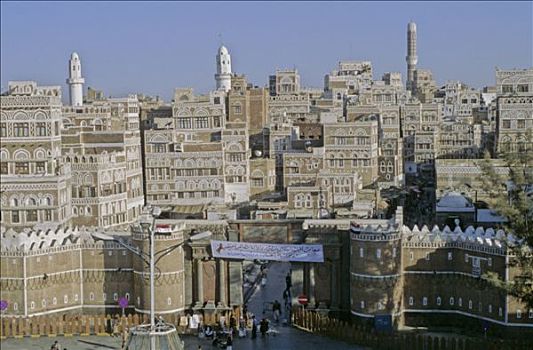 也门,萨那,大门,老城