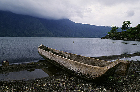 印度尼西亚,巴厘岛,巴图尔,湖,独木舟