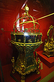 铜镀金绿鲨鱼皮天文表,铜壶滴漏,钟表馆,故宫,中国,北京,全景,地标,传统