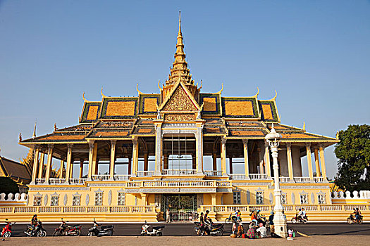 游客,户外,宫殿,皇宫,金边,柬埔寨