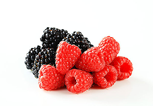 新鲜,树莓,黑莓