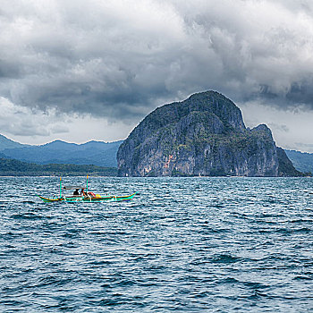 模糊,菲律宾,风景,船,太平洋,海洋,岛屿,背景