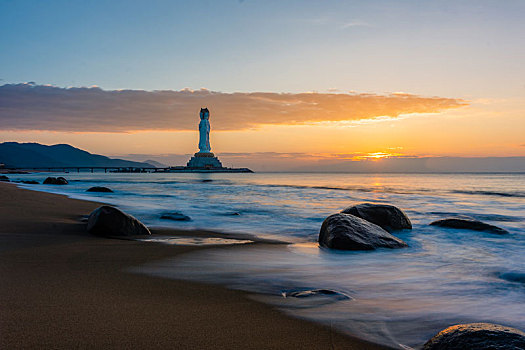 海南三亚南山景区南海观音日出