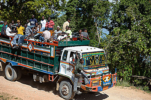 卡车,运输,人,海地,北美