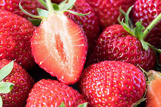 草莓,红色,不同,位置