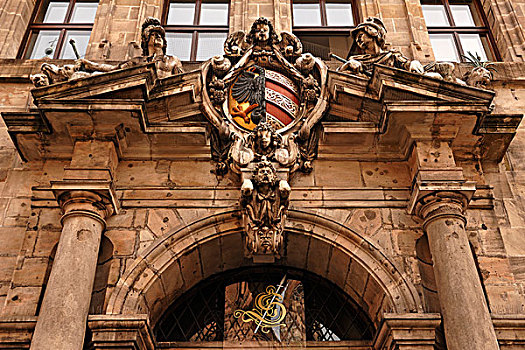 文艺复兴,市政厅,16世纪,世纪,纽伦堡,中间,弗兰克尼亚,巴伐利亚,德国,欧洲