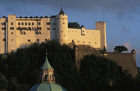 大教堂,伴侣,城堡,建筑,要塞,萨尔茨堡,奥地利,欧洲