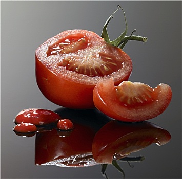 西红柿,切削,番茄酱