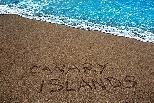 褐色,海滩,沙子,书写,文字,加纳利群岛