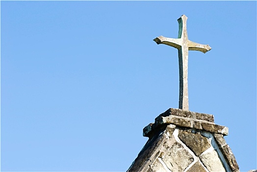 十字架,上面,老,教堂